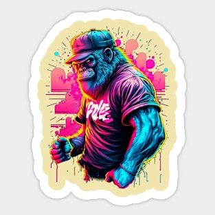 gorrilla street art Sticker